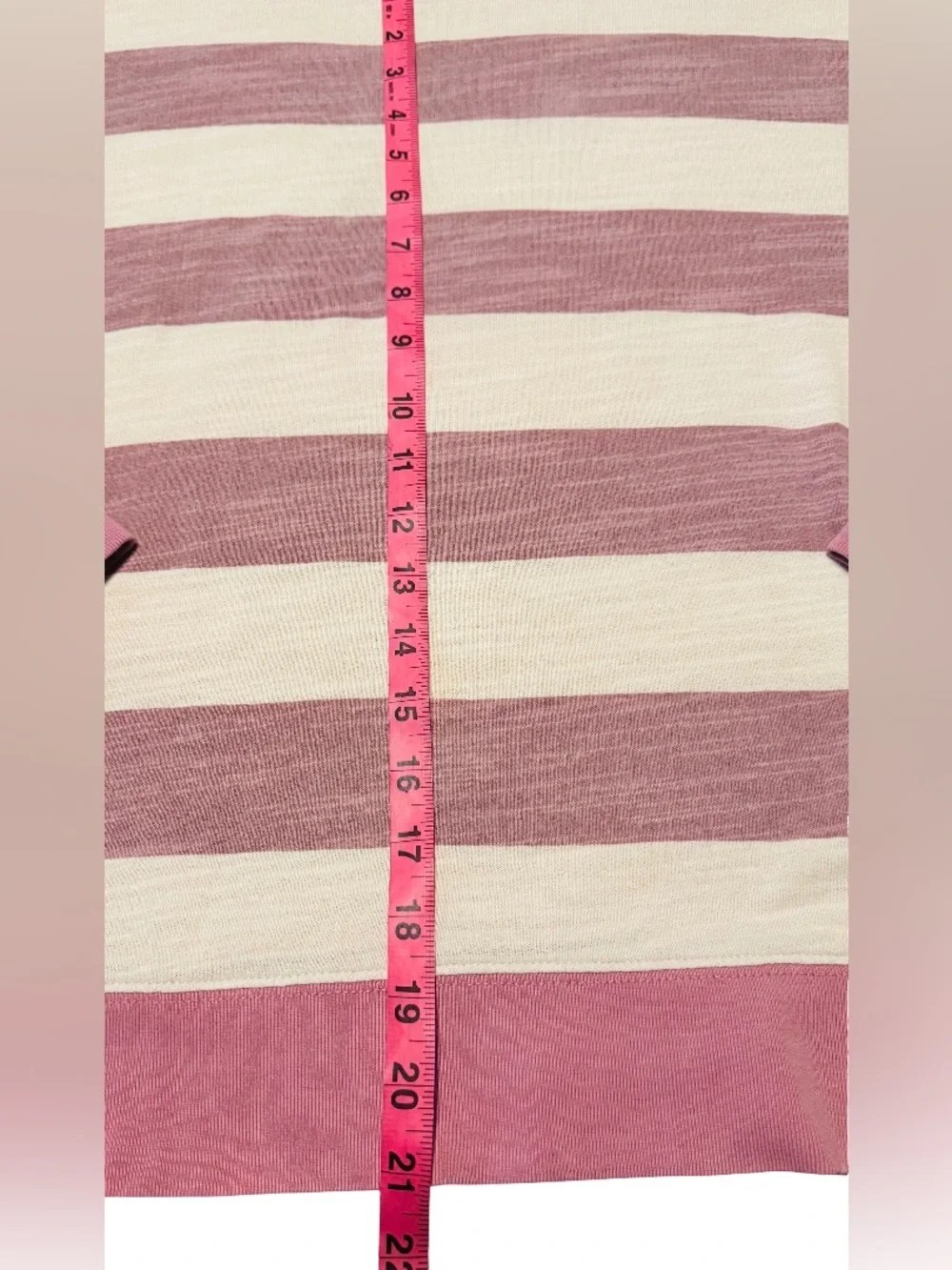 J. Crew Vintage Fleece Women’s Pink & Cream Striped Cotton Sweater, S. Like New